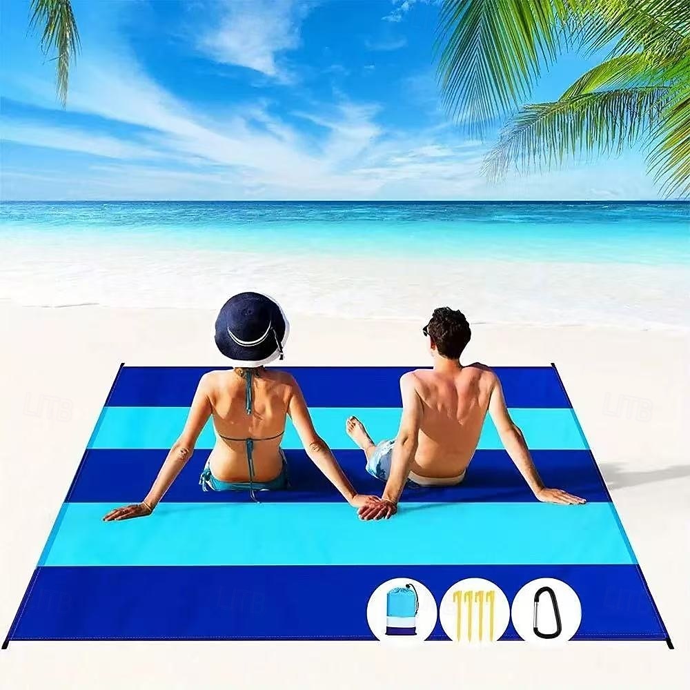 utendørs strandteppe for 4-7 personer, ekstra stort, lett, sandbestandig strandteppe, stor piknikmatte egnet for strandturer, camping og fotturer 2026 - $23.99 –P11