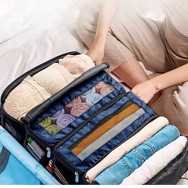 حقيبة تخزين معلقة كبيرة السعة، 4 طبقات، قابلة للطي، متعددة الوظائف، مناسبة لتخزين الملابس، الشماعات، الأمتعة، والملابس الخارجية 2026 - $21.99 –P6