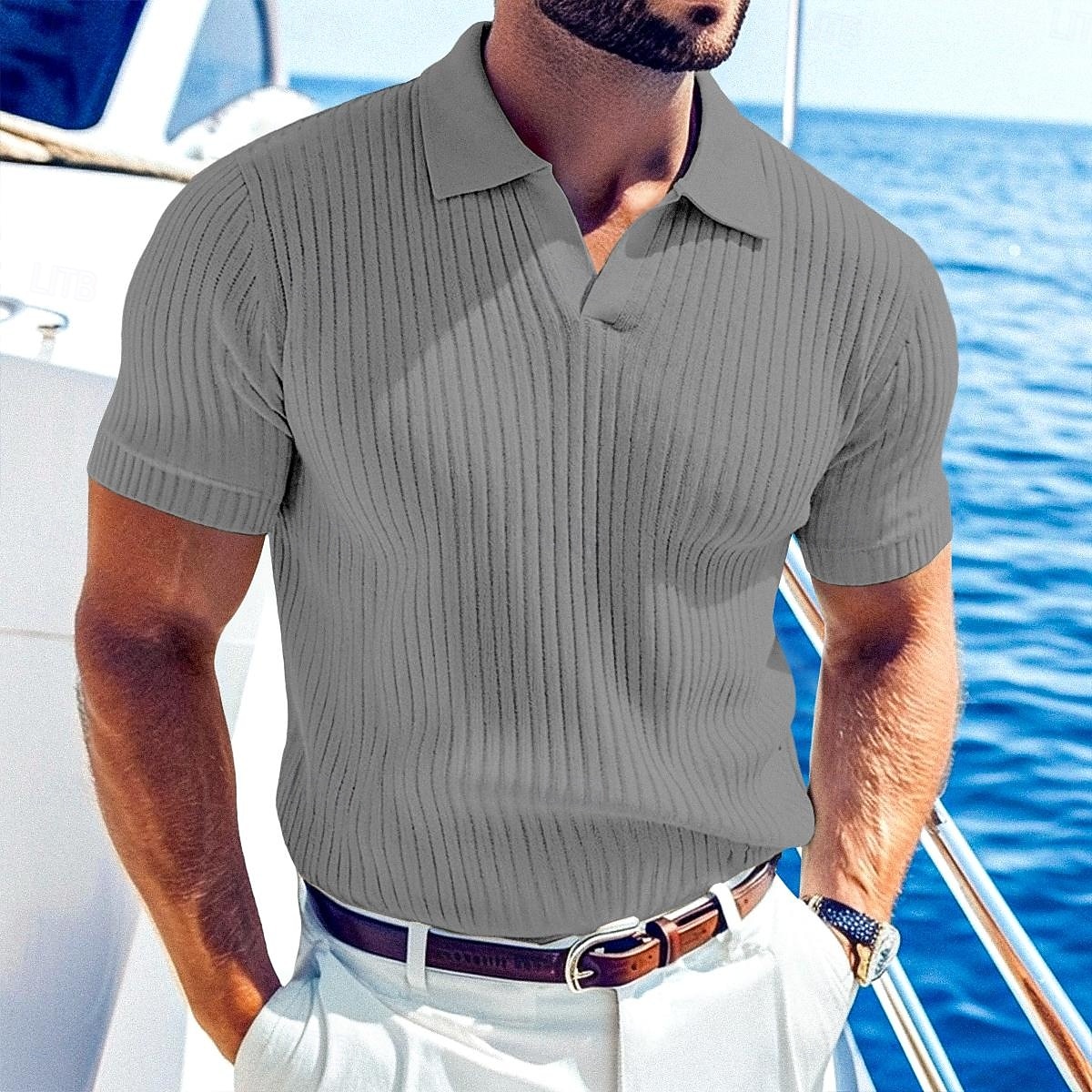 Per uomo Top a Maglia a Coste Polo da Golf Casuale Lavoro Bavero Colletto Polo a Coste Manica Corta Essenziale Moderno Tinta unica Bottoni Lavorato a maglia Primavera & Estate Tutte le stagioni del 2026 a $16.49 –P10