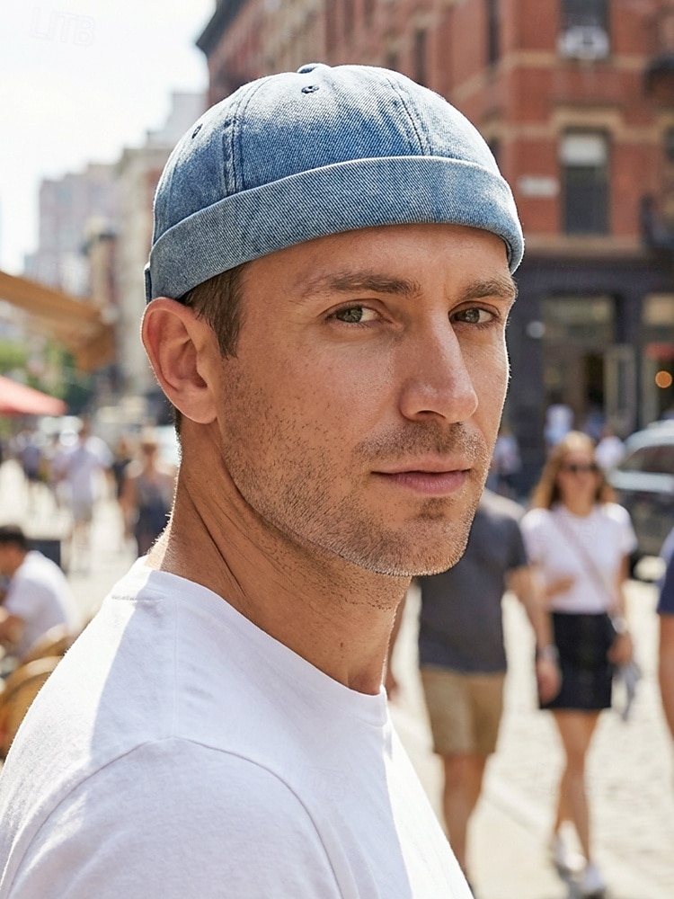 Vintage-Jeanskappe für Herren im Used-Look, mehrfarbig, verstellbare Passform, Retro-Stil, perfekt für Outdoor-Reisen, Freizeitkleidung, Sommer und andere Freizeitaktivitäten 2026 - $11.99 –P1