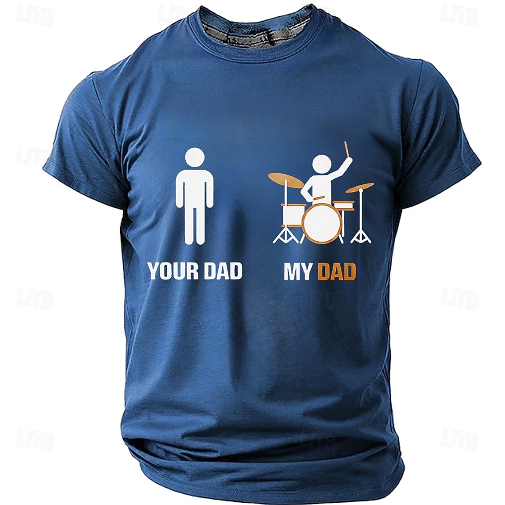 Herren Musik Trommel T Shirt Kurzarm T-Shirt 3D-Druck Rundhalsausschnitt Hemd Mode Lässig Lässig Täglich Party Blau Schwarz Rote Sommer Frühling Bekleidung S M L XL XXL XXXL 2026 - $21.99 –P2