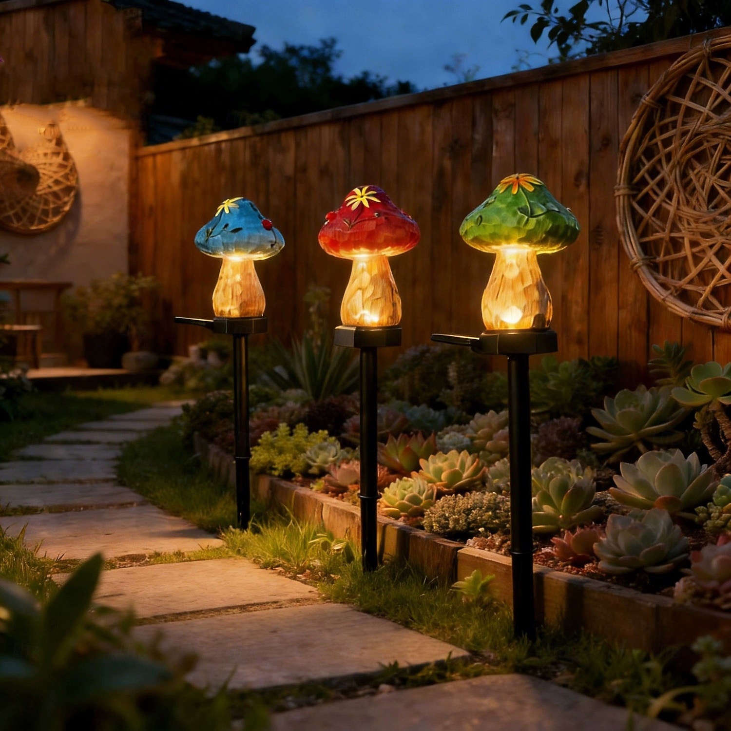 Lampy ogrodowe z żywicy zasilane energią słoneczną, wodoodporne, oświetlenie ścieżek zewnętrznych, dekoracja ogrodu w stylu willi (1 szt.) 2026 - $21.99 –P5