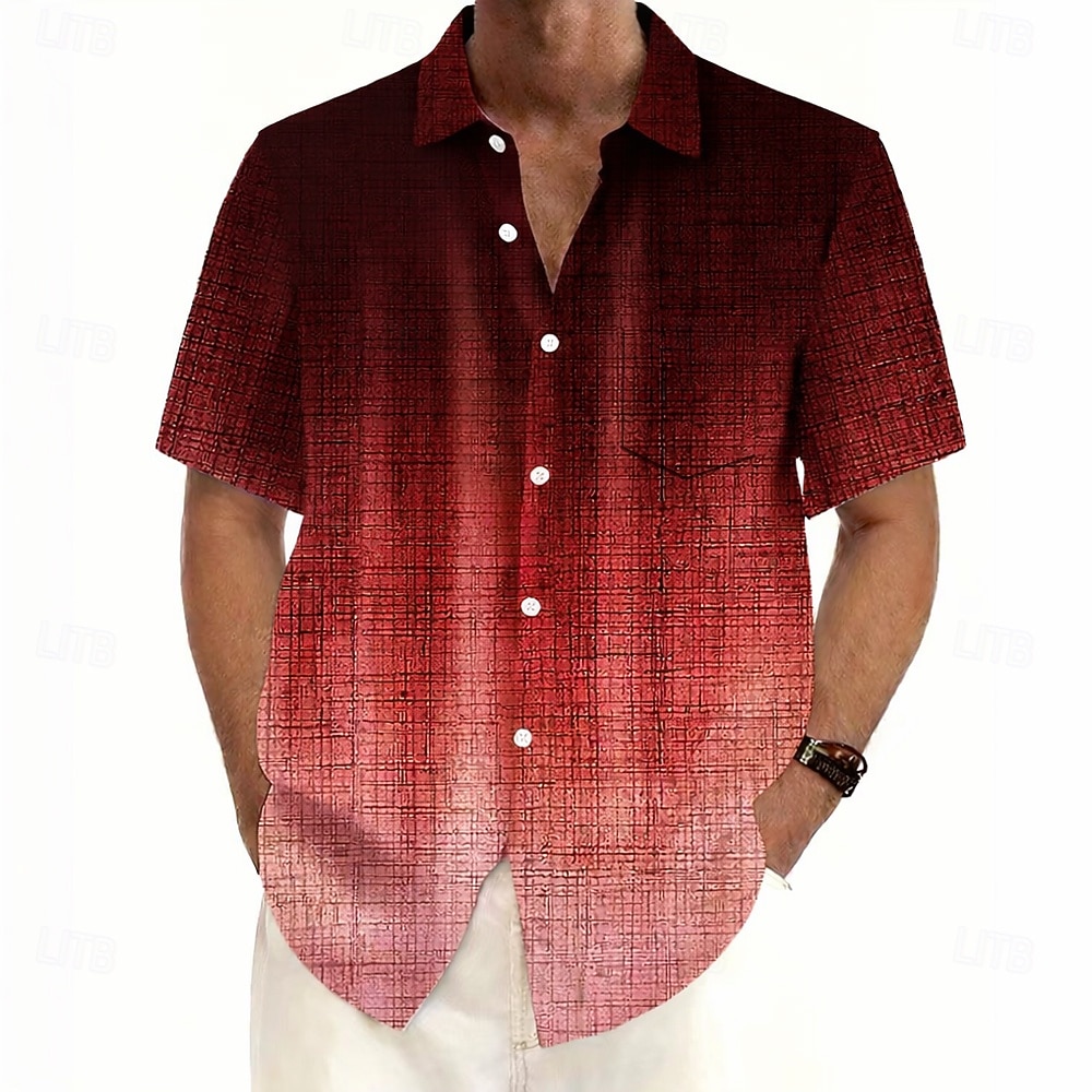 Per uomo Colore sfumato Arte astratta Camicia Camicia Estiva Camicia con Bottoni Manica Corta Moda Casual All'aperto Vacanza Abbigliamento Quotidiano Estate Primavera Collo ripiegato Stampa 3D del 2026 a $25.99 –P5