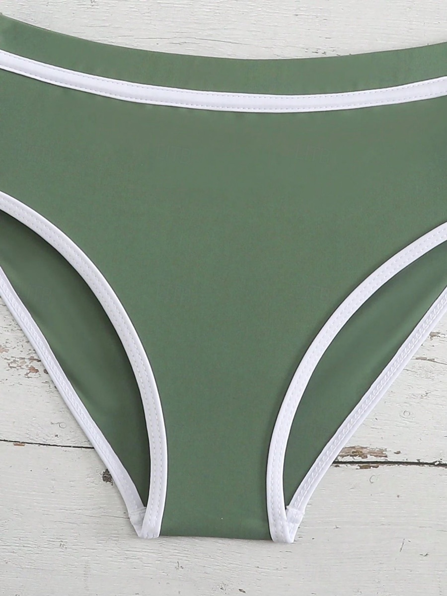 Maillot de bain Enfants Fille Extérieur Bloc de Couleur Vacances Maillots de bain 4 ans et + Été Bleu Noir Vert Véronèse de 2026 ? $9.49 –P5