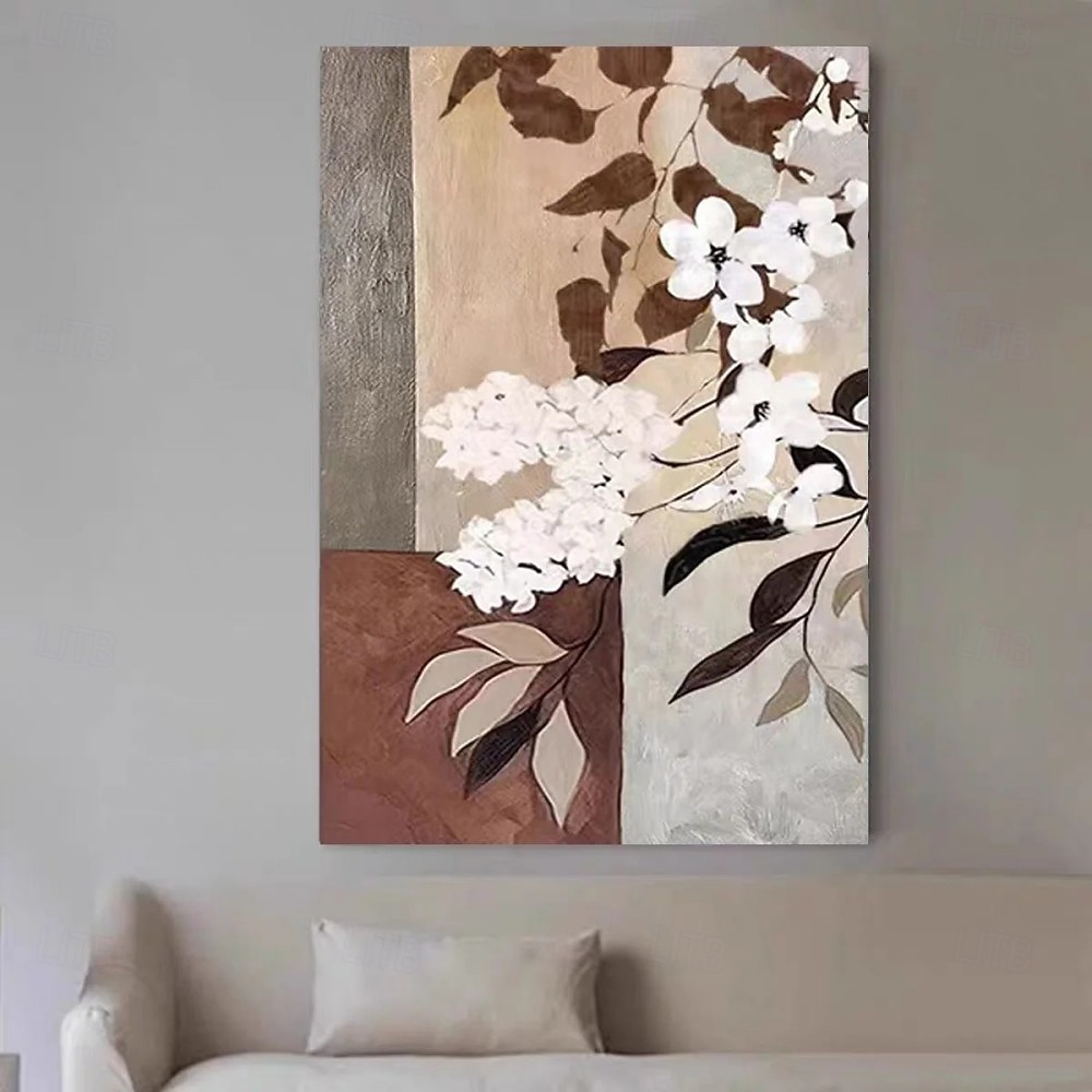 Handmade Oil Painting Canvas Wall Art Decoration Wabi Sabi Style Modern Decorative Painting Simple Floral Texture for Home Decor Rolled Frameless Unstretched Hanging Mural Painting 2026 - $55.99 –P8