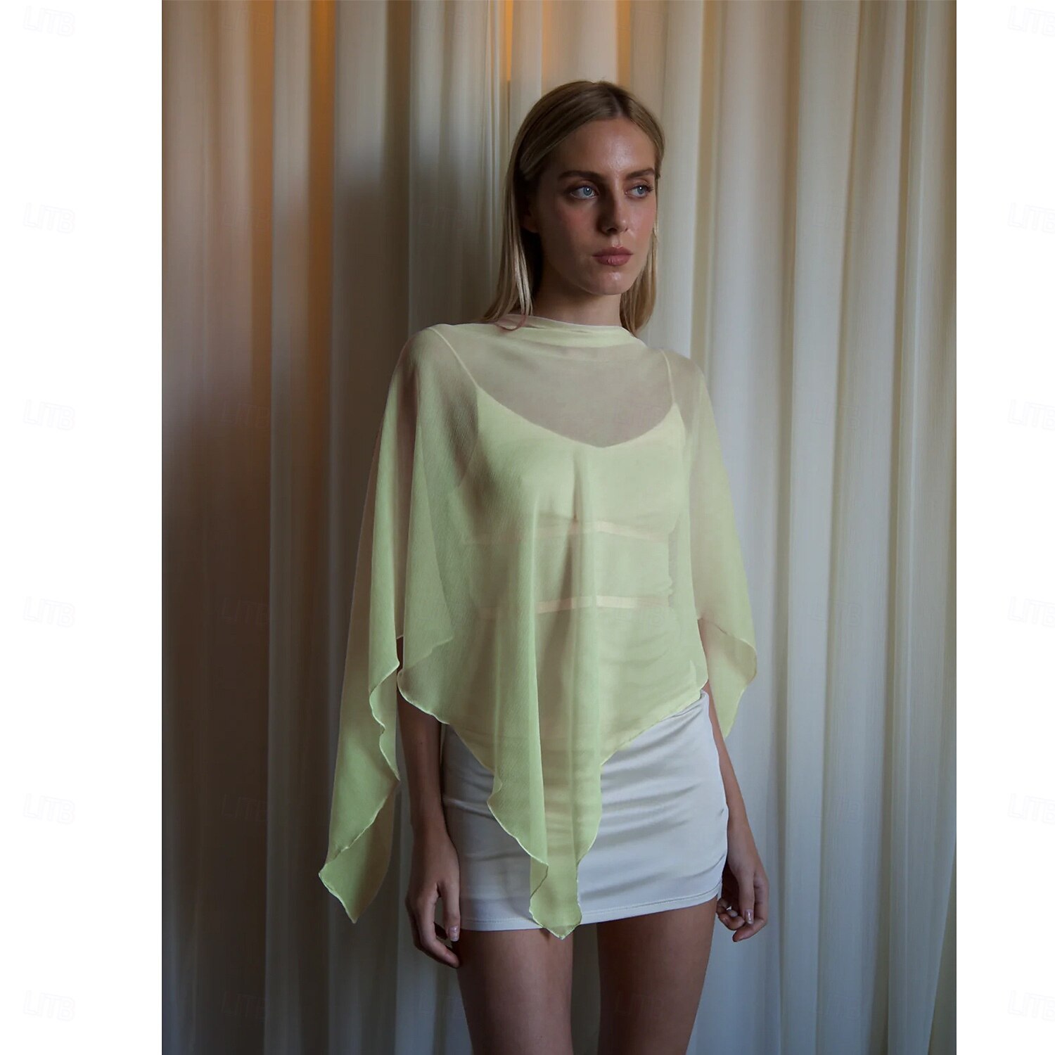 Écharpe Femme Écharpes de Mère Écharpes de Mariée Écharpes d'Invité de Mariage Cape Élégant Dames Style formel Sans manches Chiffon Boléros de Mariage Avec Couleur unie Pour Quotidien Été de 2026 ? $34.99 –P1