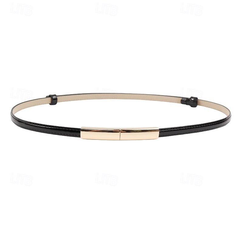 Жен. Полиуретановый ремень с пряжкой Искусственная кожа Металлический бак Геометрический принт На каждый день Повседневные Праздники Синий Черный Белый Розовый 2026 - $5.99 –P2