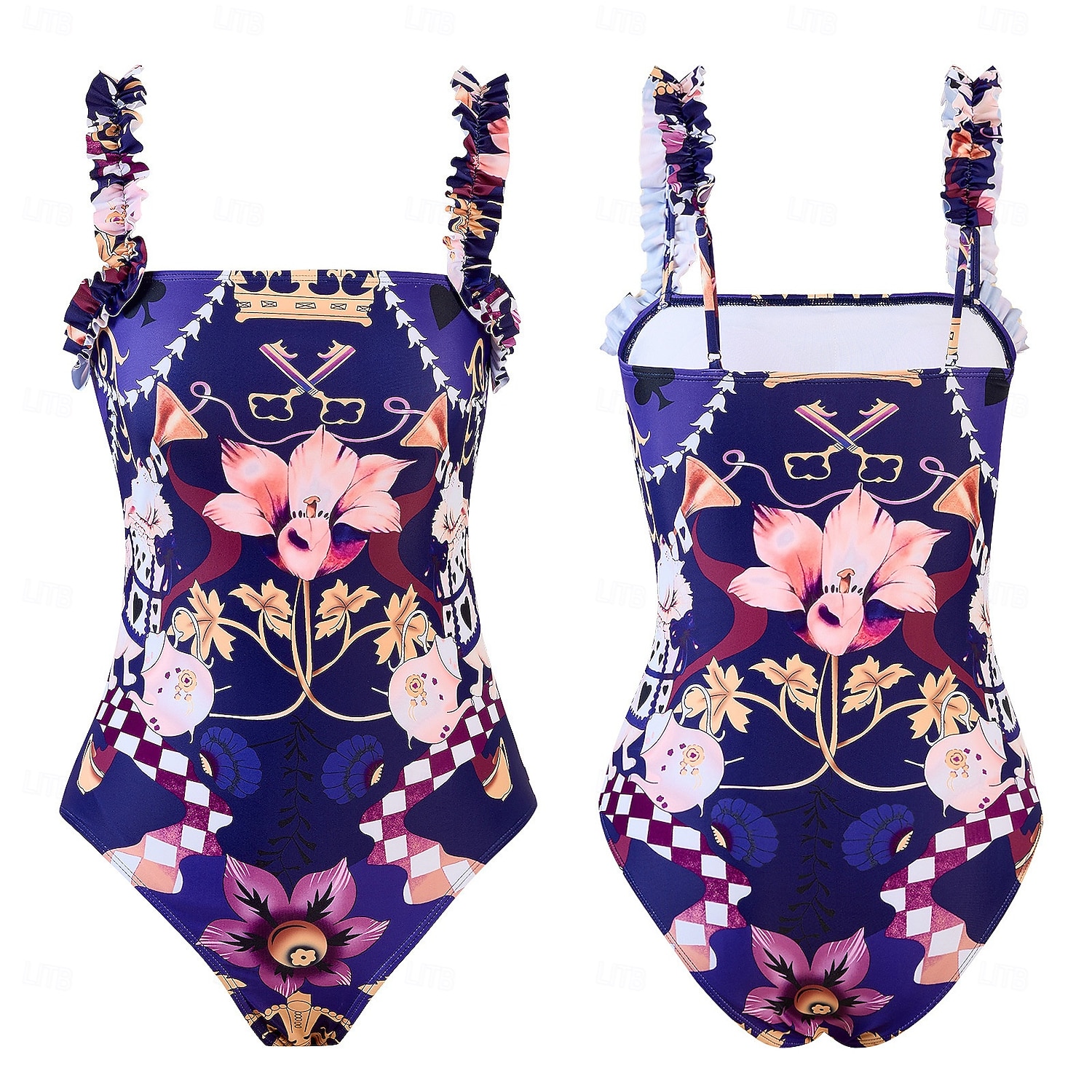 Damen Badeanzug Einteiler Zweiteilig Monokini Rock Bademode Bauchkontrolle Hohe Taille Schlank Rückenfrei Urlaub Strandbekleidung Blumen V Ausschnitt Ärmellos Badeanzüge 2026 - $48.99 –P11