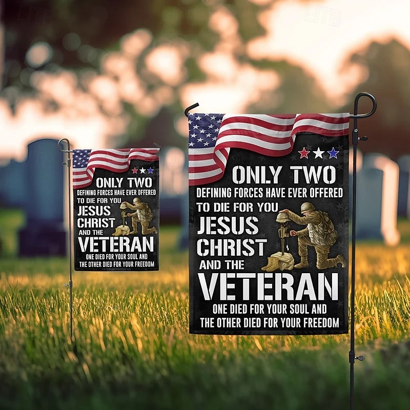 Endast två definierande krafter har någonsin erbjudit sig att dö för dig Jesus Kristus och veteraner. Veteranens dag minnesdag för fallna soldater. U.S. 250-årsjubileum 2026 - $17.99 –P9