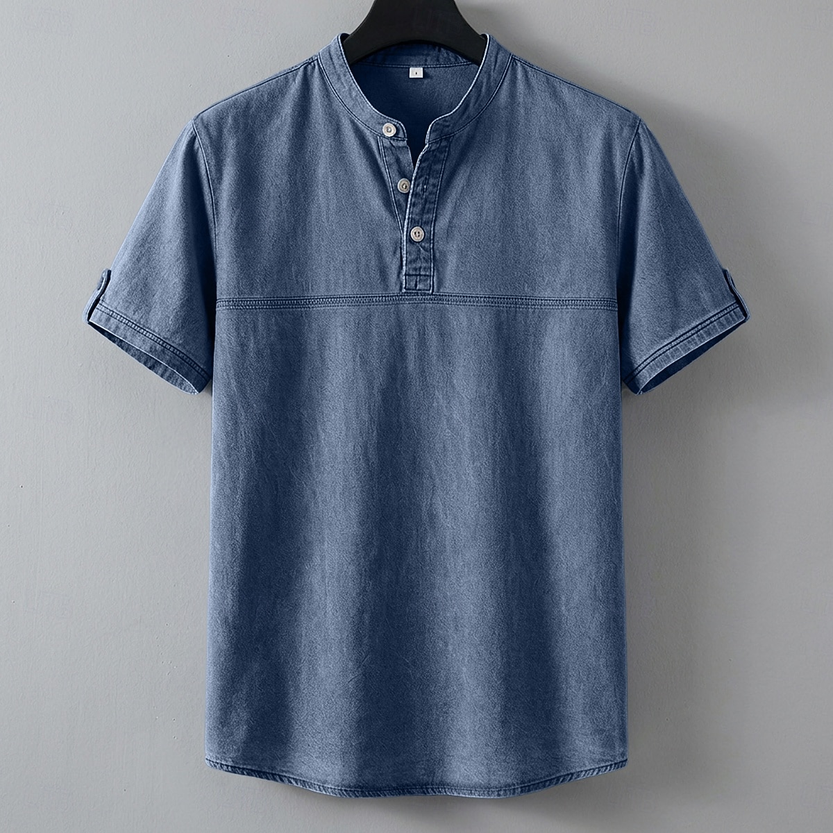 SoftFade™ Pánská Henley košile 100% bavlna košile s kyselinovým praním krátký rukáv jednobarevná retro vintage casual vintage styl ručně barvená bledá Henley casual léto jaro podzim fialová Henley 2026 - $31.99 –P8