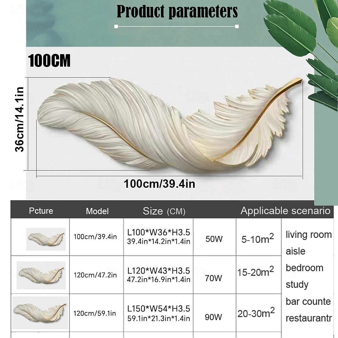 светодиодная лампа живопись смола прецизионная резьба живопись теплая лампа перо 3000k с дистанционным управлением с вилкой европейского стандарта картина на напольной панели минималистская фреска на крыльце диван фон настенная живопись ac220v 2026 - $235.79 –P1