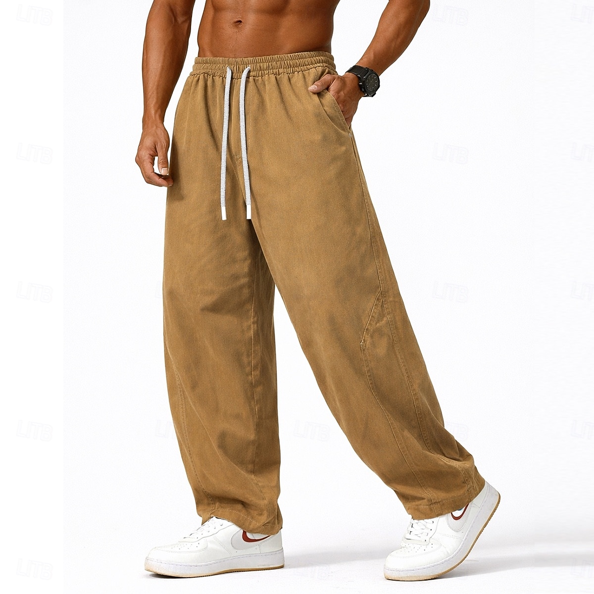 Per uomo Pantaloni Pantaloni casual 100% cotone Pantaloni Larghi Pantaloni lavati con acido Coulisse Elastico in vita Semplice Comodità Traspirante Lunghezza intera Casuale Quotidiano All'aperto Moda del 2026 a $31.99 –P1
