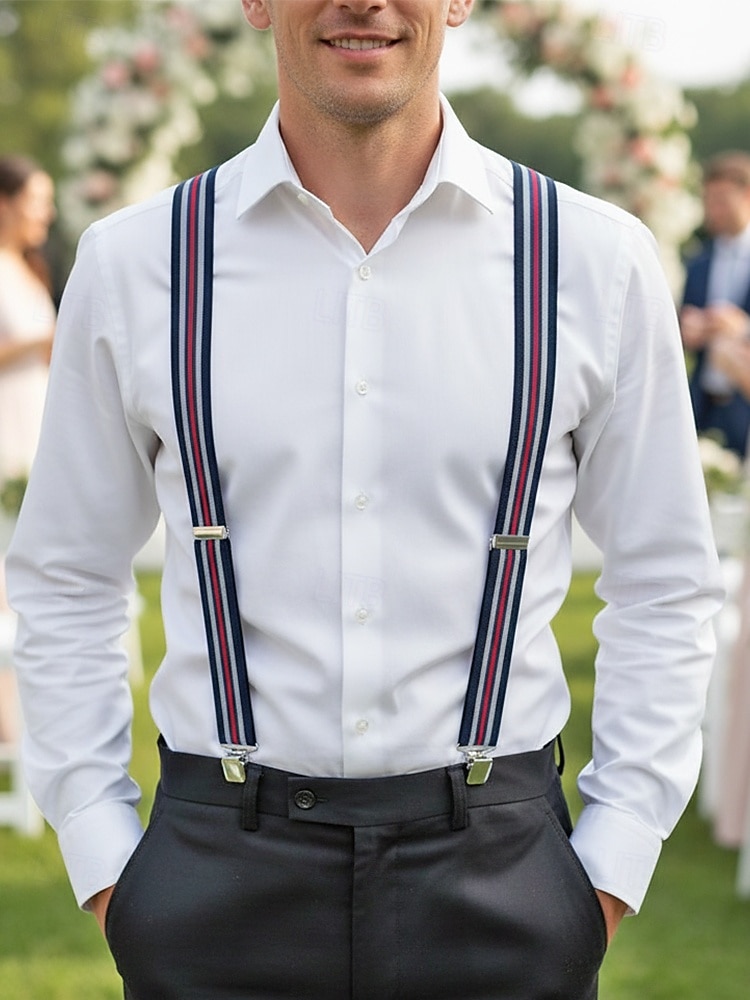 Elastiske justerbare seler i polyester for menn i flere farger for bryllupsfester, kontorpendling, forretningsantrekk og formell bruk 2026 - $14.99 –P3