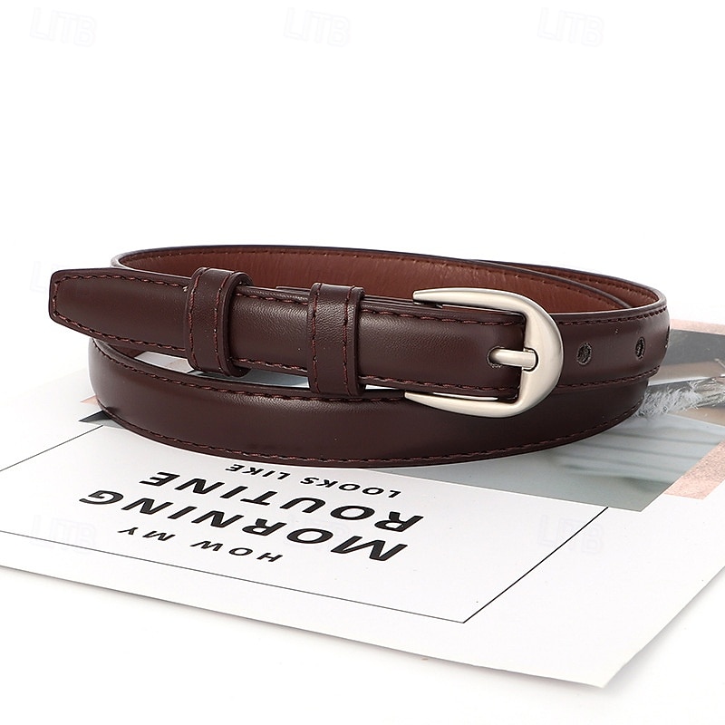 Women's PU Buckle Belt PU Leather Metal Bucke Geometric Casual Daily Holiday Black Brown Beige Coffee 2026 - $2.49 –P3