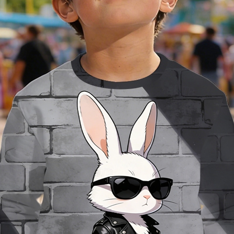 Ostern Jungen 3D Grafik Kaninchen Sweatshirt Pullover Langarm 3D-Druck Frühling Herbst Aktiv Mode Streetwear Kinder 4-12 Jahre Rundhalsausschnitt Lässig Täglich Outdoor Normale Passform 2026 - $23.99 –P4