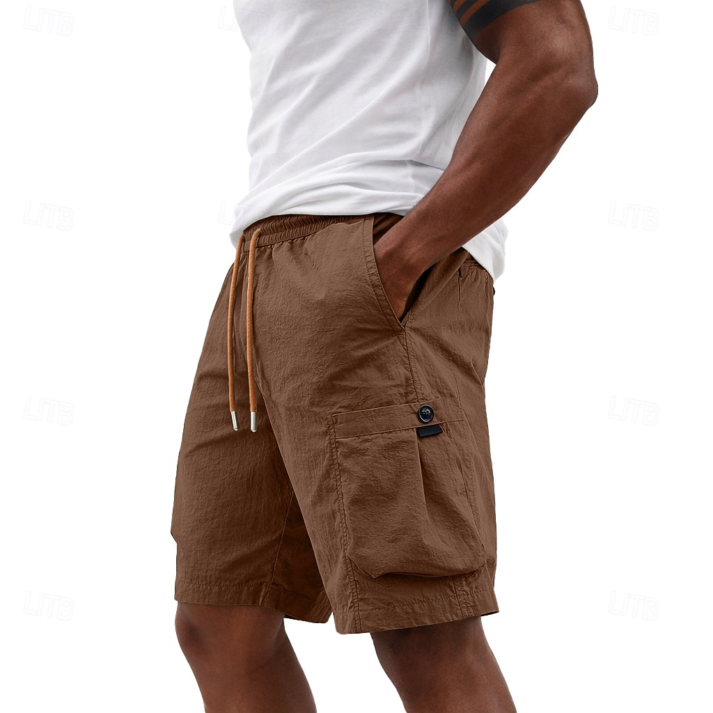Hombre Activo Pantalón Corto Cargo Pantalón corto Pantalones cortos casuales Pantalón corto deportivo Bolsillo Cintura elástica Puro Plano Un Color Secado rápido Deportes Longitud de la rodilla 2026 - $35.99 –P4