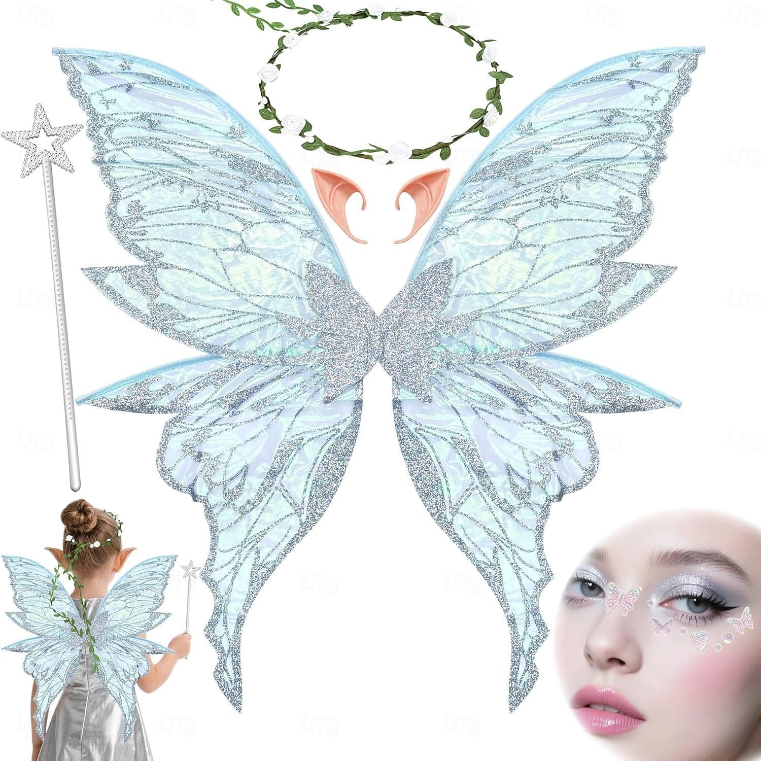 Médiéval Renaissance Ailes Accessoires Ear Cuffs Elfe Fée Papillon Déguisement Femmes Fantaisie Halloween Carnaval Performance LARP Foire de la Renaissance Adulte Plus d'accessoires de 2026 ? $18.99 –P11