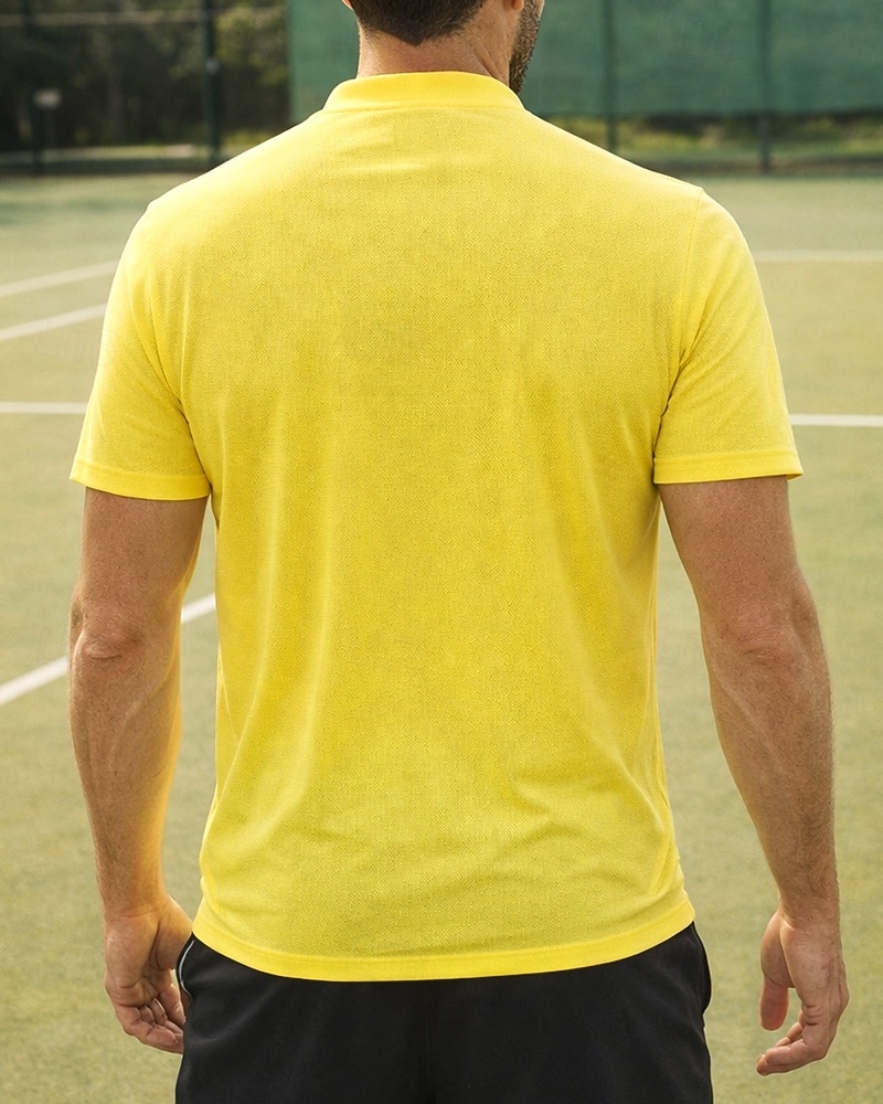 Męskie Solidne kolory Koszulka sportowa Koszulka do tenisa Koszulka tenisowa Krótki rękaw Quarter Zip Szybkie wysychanie Elastyczny Odprowadza wilgoć Oddychający Bransoletka tenisowa Buty golfowe 2026 - $21.99 –P3