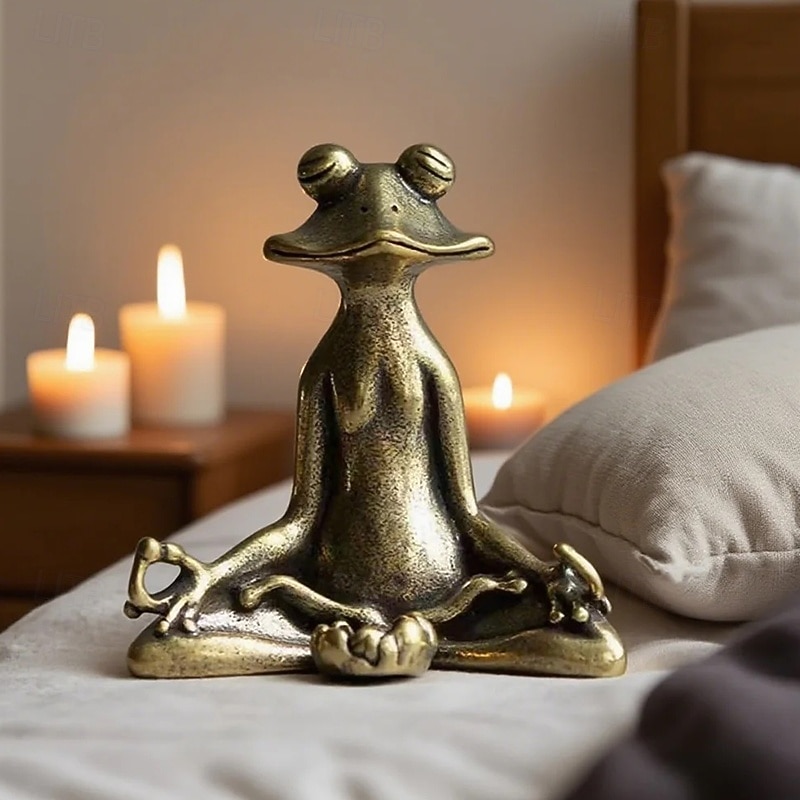vintage kovový zen žába meditace socha kovová socha kadidlo dekorace domácnosti čaj domácí mazlíčci 2026 - $9.99 –P1
