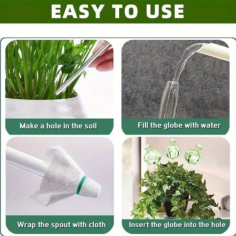 3/6PCS Cactus-shaped Automatic Watering Device Set, Plastic Watering Ball Tips, for Self-watering, Charming Decorative Design, Green 2026 - €10.78 –P7