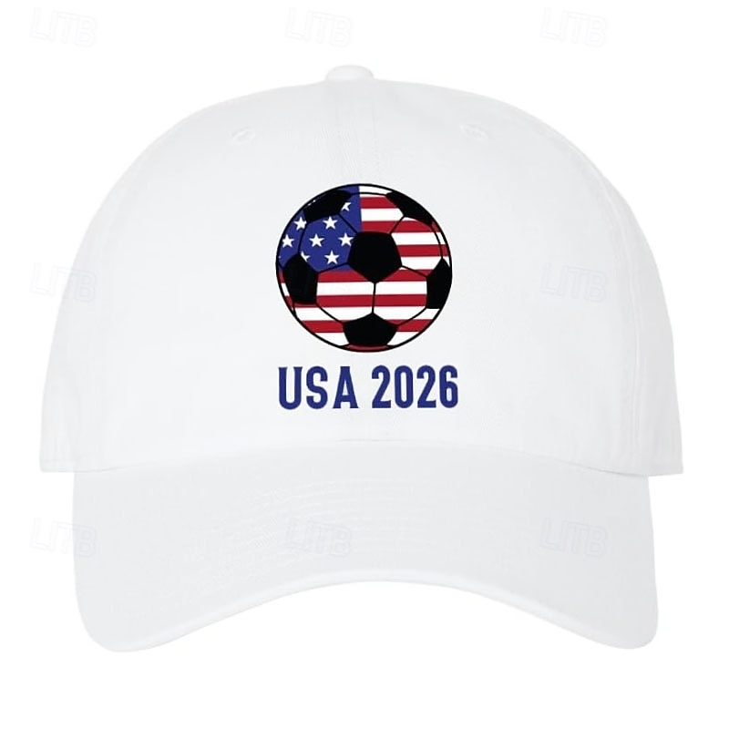 Soccer World Summer Cup Mexico USA Canada 2026 Baseball Cap, Soccer Graphic Letter Print Hat for Men Women, Adjustable Outdoor Sports Cap Casual Sun Hat 2026 - $16.99 –P4
