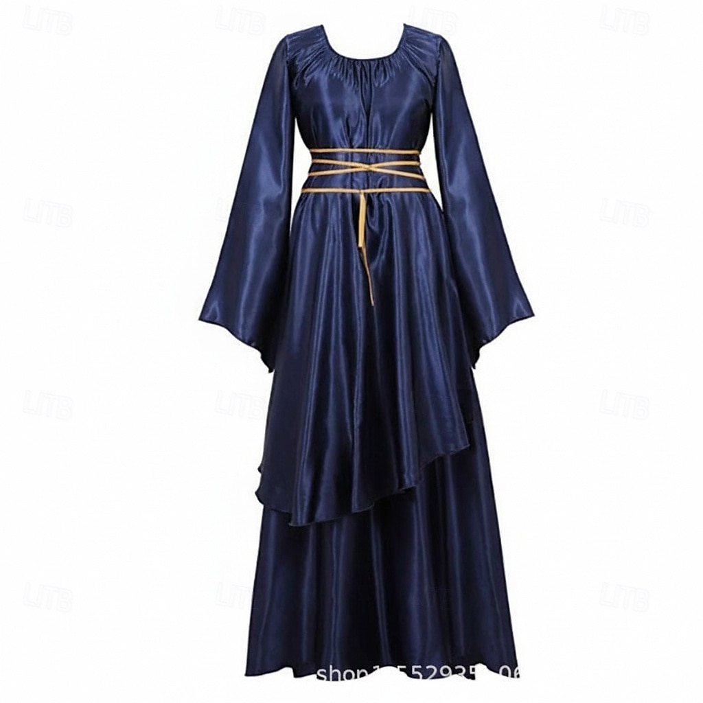 Victoriano Medieval Renacimiento Hasta el Suelo Vestidos Bruja Hada Corte A Disfraz Mujer Fantasía Víspera de Todos los Santos Carnaval Mascarada Feria del Renacimiento LARP Fiesta temática retro 2026 - $61.99 –P4
