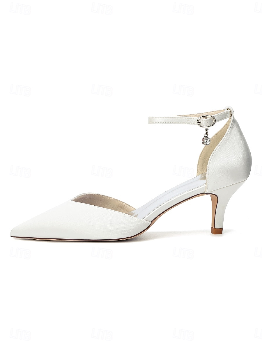 Zapatos de tacón bajo color champán para mujer con tira en el tobillo, elegantes zapatos para la madre de la novia para bodas en jardines, zapatos de vestir de punta afilada y tacón bajo para 2026 - $59.99 –P3