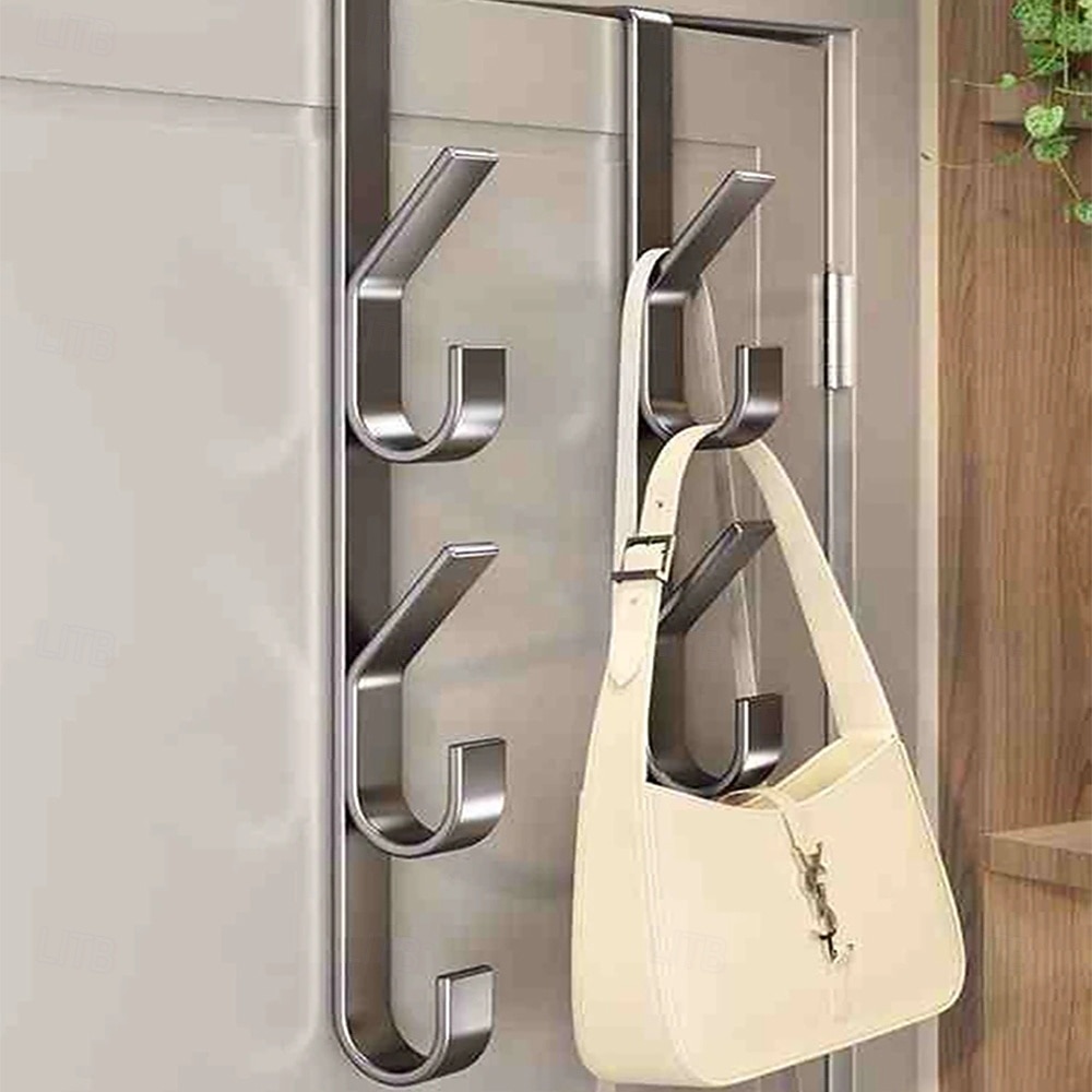 Conjunto de 2 ganchos para porta, ideais para organizar e otimizar o espaço em banheiros e apartamentos. Feitos em aço carbono, não precisam de furos. Perfeitos para pendurar toalhas, roupas e chapéus de 2026 por $12.49 –P2