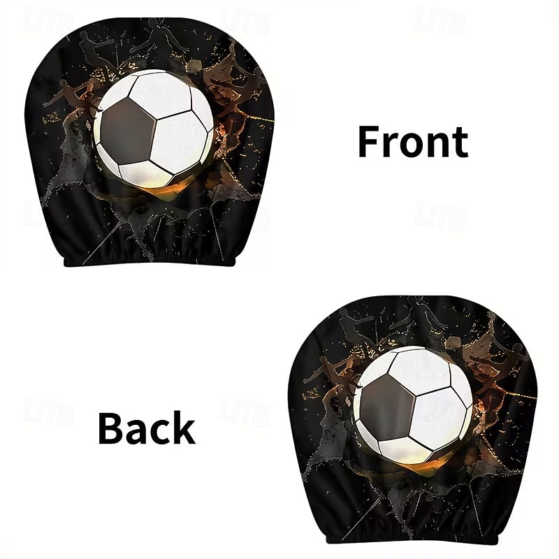2 st nackstödsskydd med fotbollstryck, bilinredning, moderiktigt sätesskydd, enkla att installera, lämpliga för långkörning, stadspendling, perfekt rolig bildekor, ökad komfort 2026 - $9.49 –P26