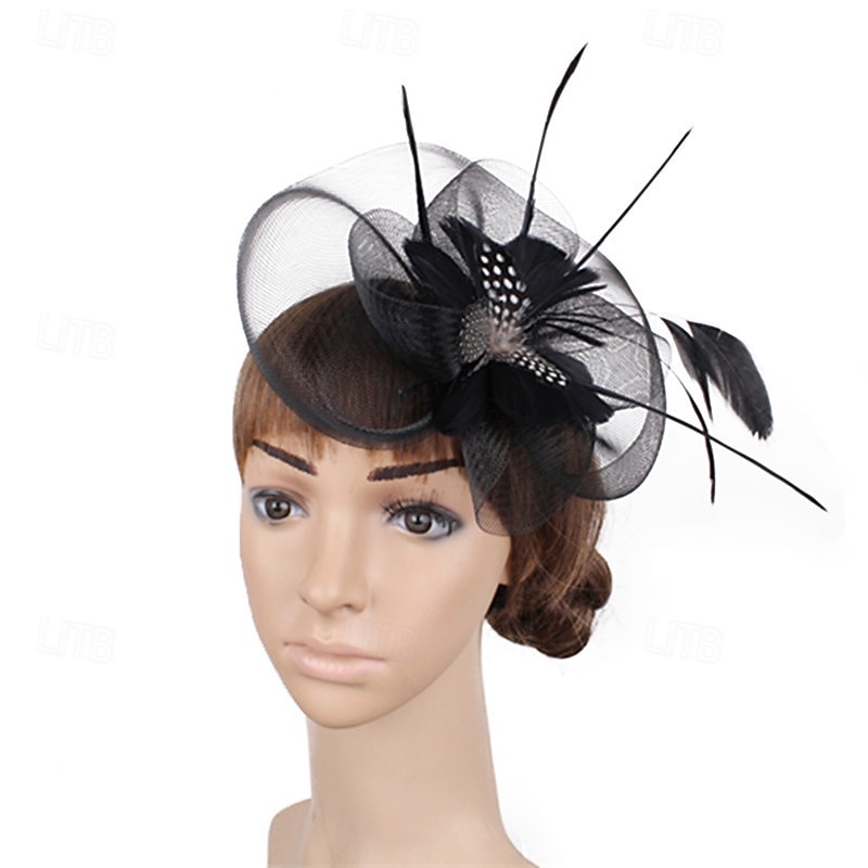 Fascinator Poliestere Matrimonio Compleanno Elegante Vintage Carino Con Piuma Tulle Copricapo Copricapo del 2026 a $17.49 –P3