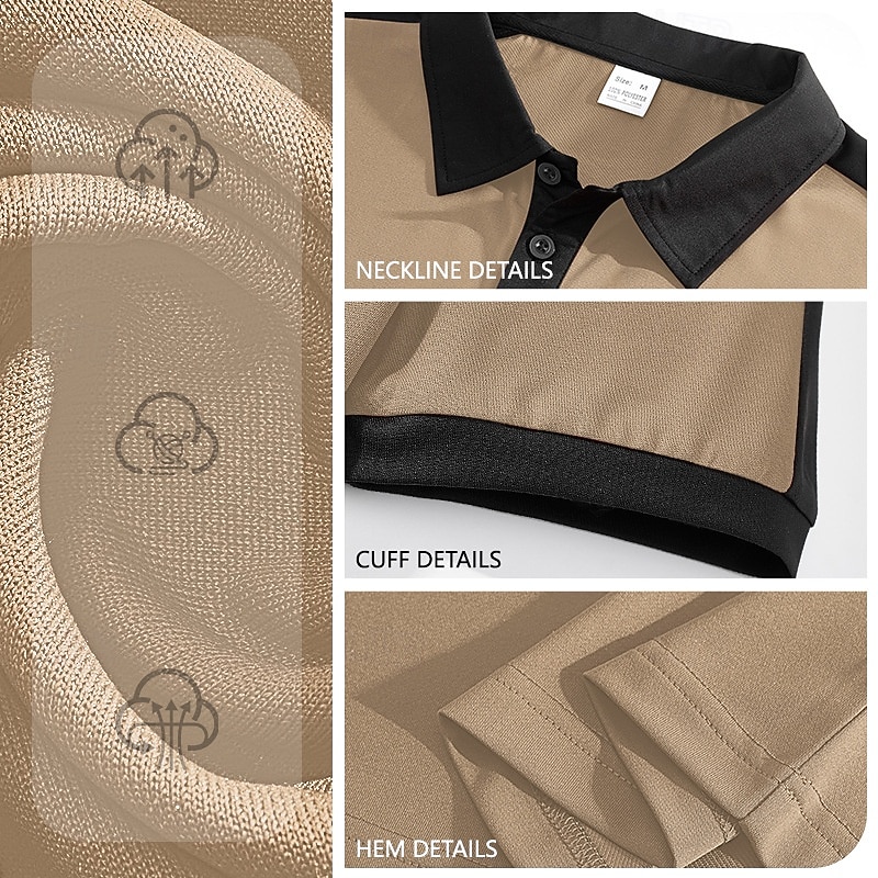 Homme Polo Chemise de golf Occasionnel Sports Classique Manche Courte Mode Frais Bloc de Couleur Boutons Été Printemps Printemps & Automne Coupe régulière Noir Blanche Rouge Bordeaux Kaki Gris Claire de 2026 ? $16.99 –P2