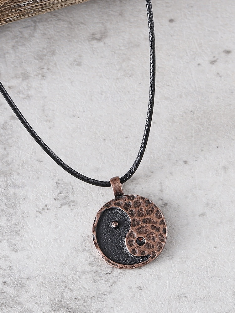 Collana con ciondolo in lega bohémien da uomo, gioielli vintage in argento con catena a strati tribali, per vacanze estive al mare e abbigliamento casual quotidiano del 2026 a $7.99 –P5