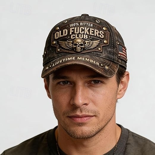 Old Fuckers Club Vintage Baseball Cap, Distressed Skull Patch Trucker Hat for Men, Retro Patriotic USA Flag Adjustable Dad Hat, Funny Gag Gift for Dad Grandpa Husband 2026 - $25.99 –P4