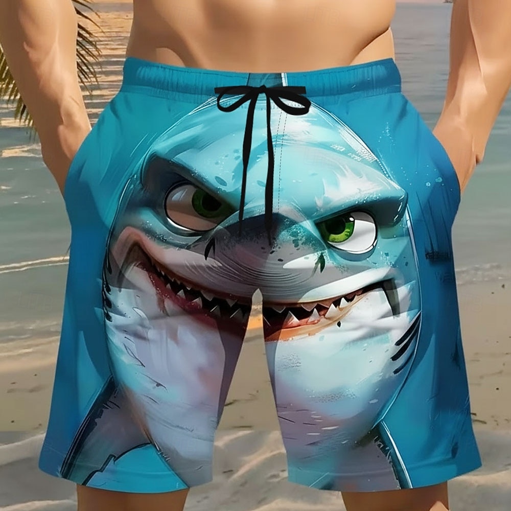Herren Tiermotiv Krokodil 3D Zeichentrick Badehosen Badeshorts Boardshorts Mittlere Taille Lustig Strandurlaub Seitentaschen Netzfutter Elastischer Kordelzug in der Taille Designer Bekleidung 2026 - $20.99 –P3