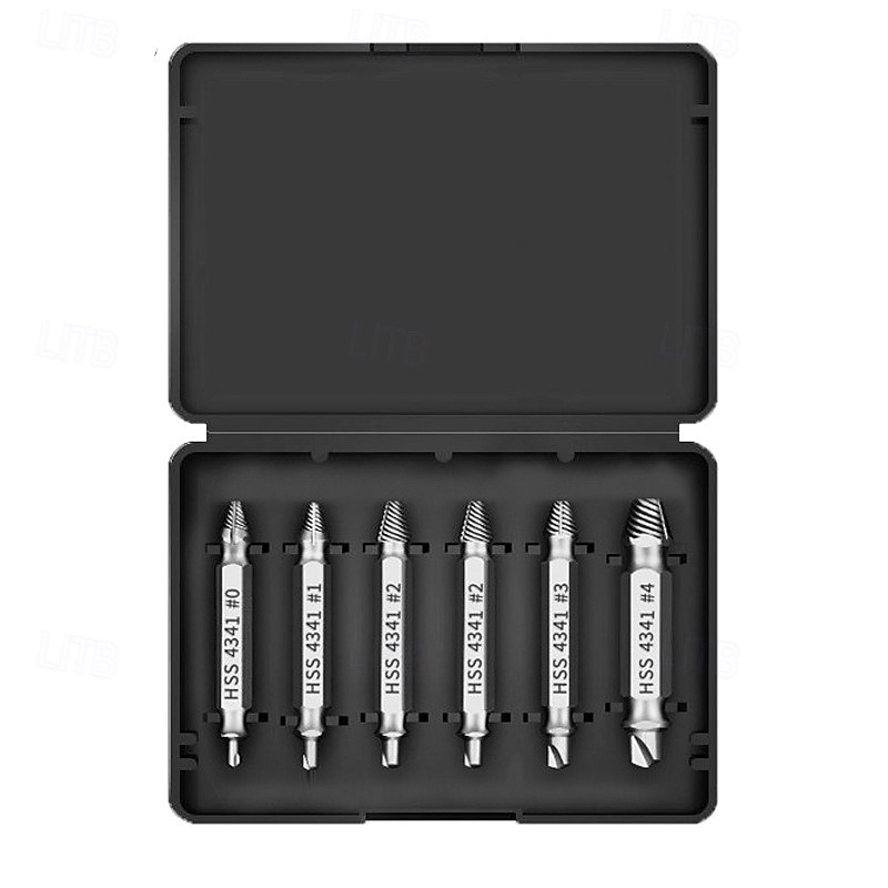 Σετ 6 τεμαχίων τρυπανιών HSS για κατεστραμμένες βίδες, απογυμνωμένα, μικρά, εύκολα και γρήγορα, κιτ αφαίρεσης, ηλεκτρικά εργαλεία εύκολης κατεδάφισης 2026 - $11.99 –P1