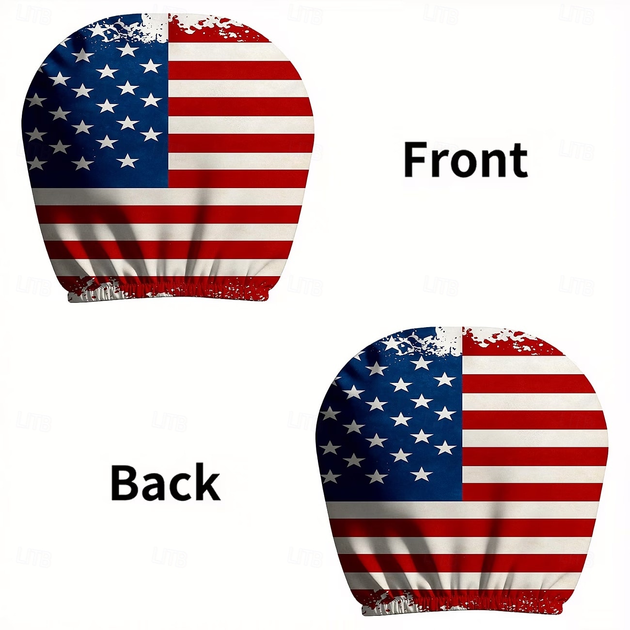 2 fundas para reposacabezas de coche con diseño de bandera estadounidense, con estampado de estrellas y rayas rojas, blancas y azules, ajuste universal, fácil de limpiar, suave y cómoda, ideal para 2026 - $9.49 –P12