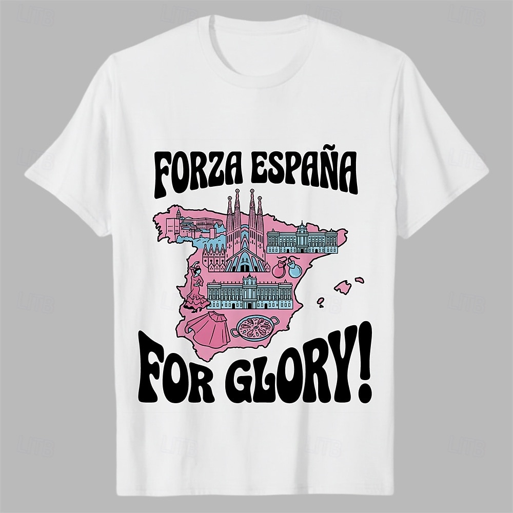 Match mondial de football 2026 Vêtements de sport T-shirt graphique Football Fan de football espagnol Patriotique Tee-shirt pour Unisexe Adulte Impression 3D  pour de 2026 ? $18.99 –P3