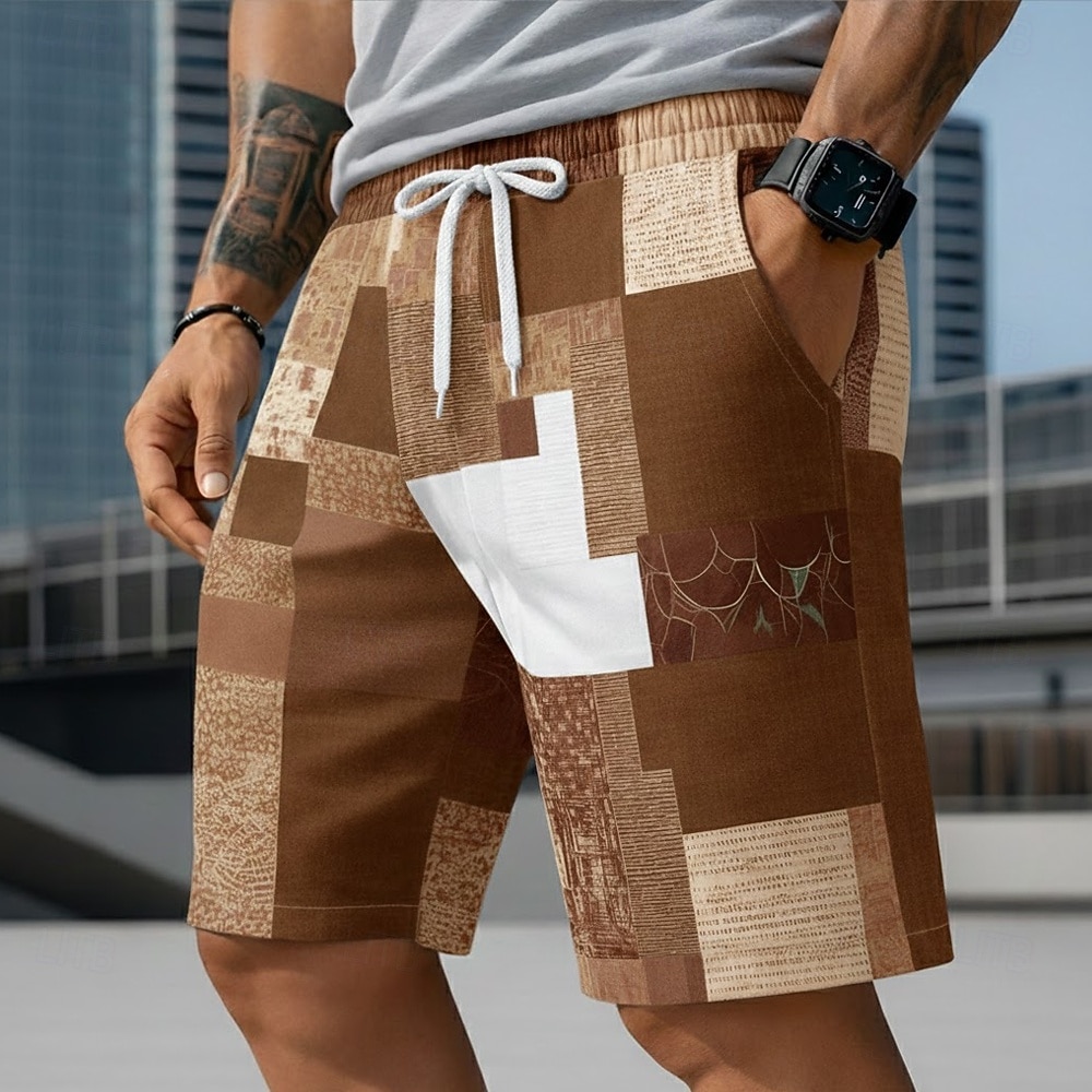 Per uomo Blocco di colori Patchwork Griglia / Plaid Costumi da bagno Pantaloncini da mare Pantaloncini da Surf Misura del girovita medio Moda Casual All'aperto Vacanza Abbigliamento Quotidiano Tasche del 2026 a $20.99 –P3