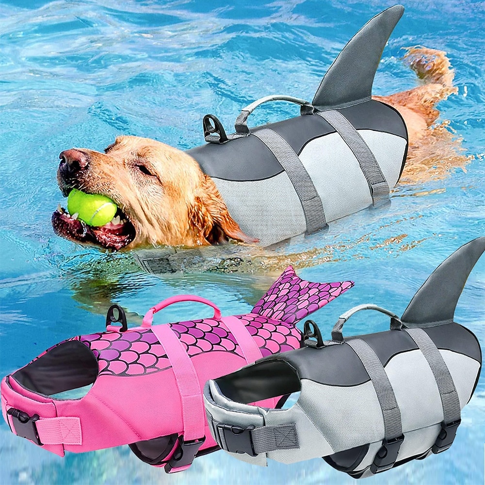 Shark Dog Safety Life Vest, Mermaid Dog Life Vests for Swimming with Superior Buoyancy and Rescue Handles for Swimming Pool Beach Boat 2026 - $28.99 –P1