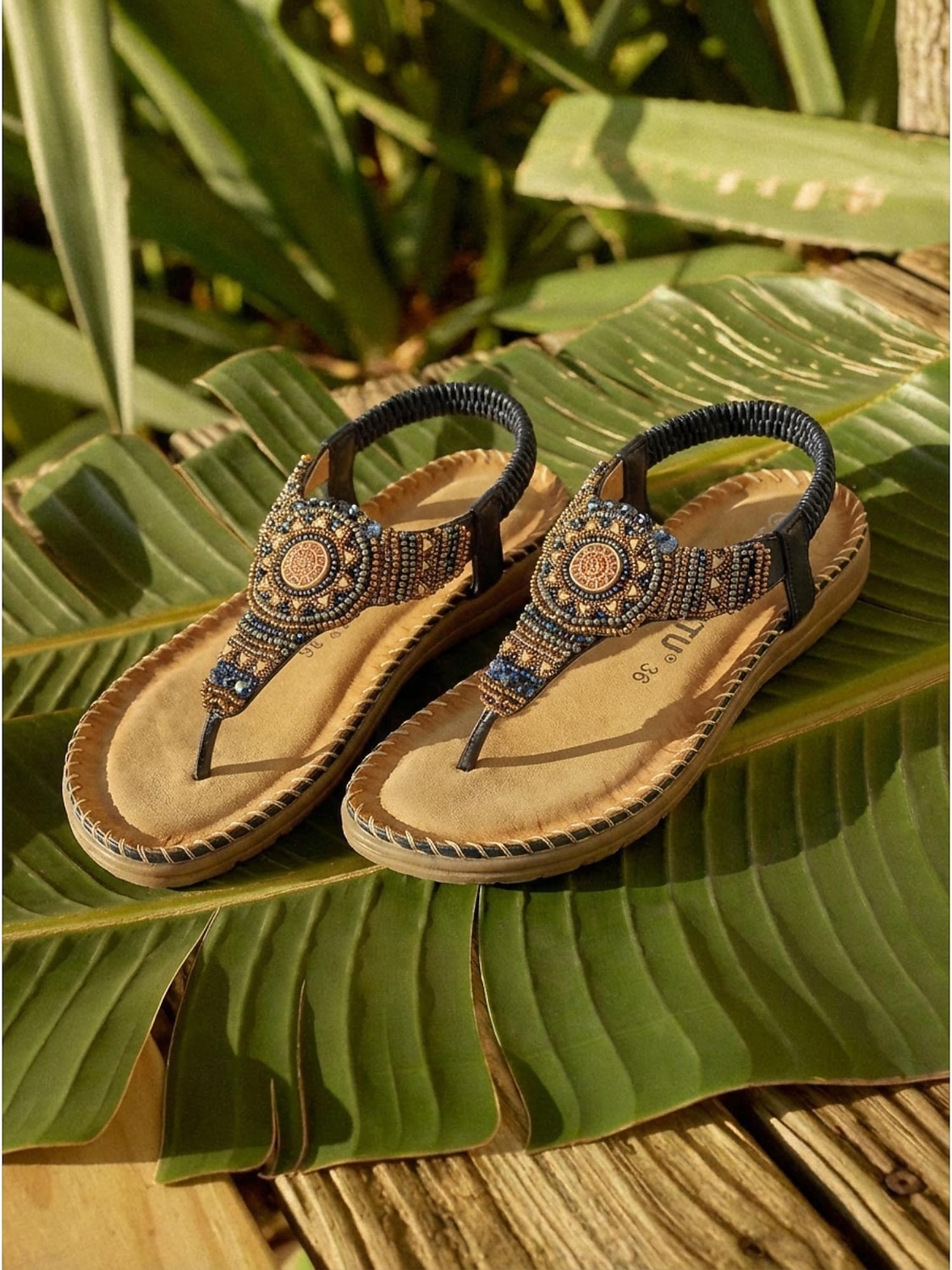 Women's Boho Wedge Sandals - Elegant Criss-Cross Strappy Platform Espadrilles with Ankle Buckle for Outdoor Vacations, Summer Garden Parties & Resort Wear 2026 - $46.99 –P1