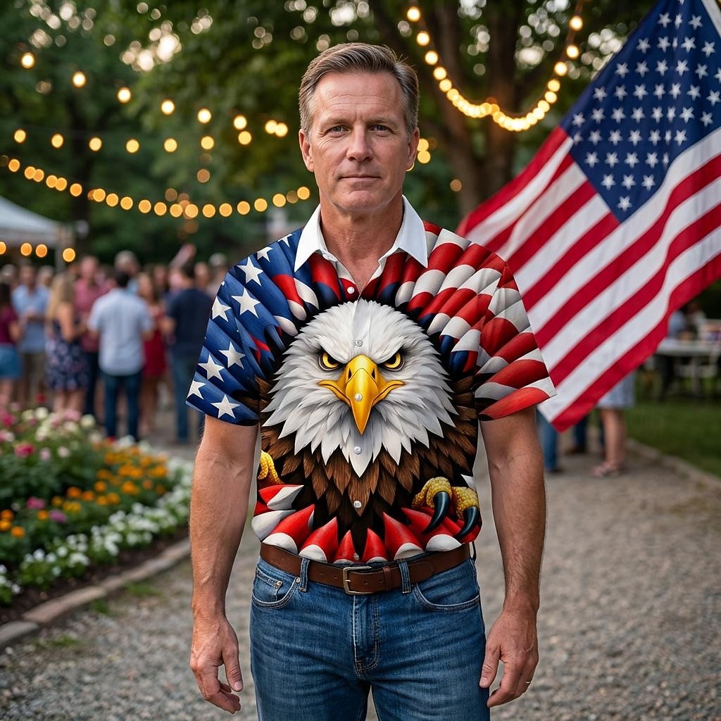 Blouse / Shirt Geometic Independence Day Retro Vintage 1970s Short Sleeves for Men's Adults'  for 4th of July Party Independence Day 2026 - $23.99 –P1