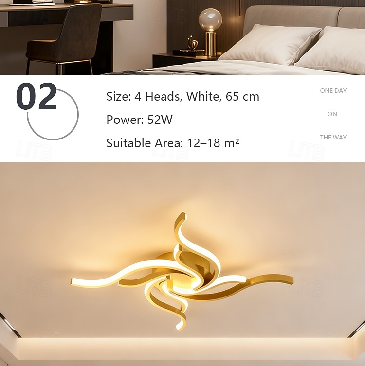 Modern LED Ceiling Light Fixture,56W 3360 Lumen ,Flush Mount Ceiling Chandelier, Ceiling Lamp for Kitchen Bedroom Study Living Room Office Dining Room,Dimming Remote Control 2026 - $105.99 –P8
