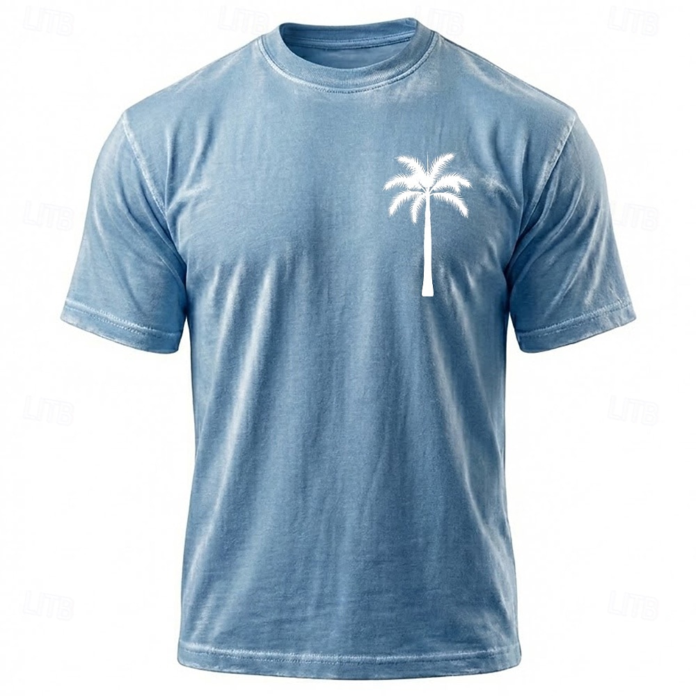 Herr Hawaii Kokosnötspalm T-shirt Mineraltvätt-T-shirt Kortärmad T-shirt Syratvätt Rund hals Skjorta Semester Vintage retro Ledigt Strand Resor Blå Purpur Grå Sommar Vår Kläder M L XL 2XL 3XL 2026 - $21.99 –P1