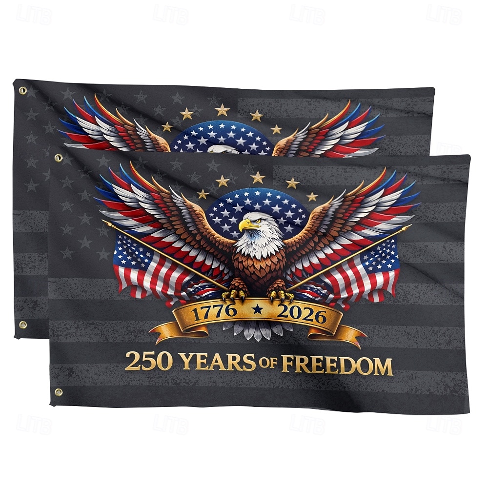Conjunto de 2 bandeiras comemorativas do 250º aniversário dos Estados Unidos (1776-2026), bandeira patriótica americana para decoração de jardim, quintal ou casa. de 2026 por $29.99 –P1