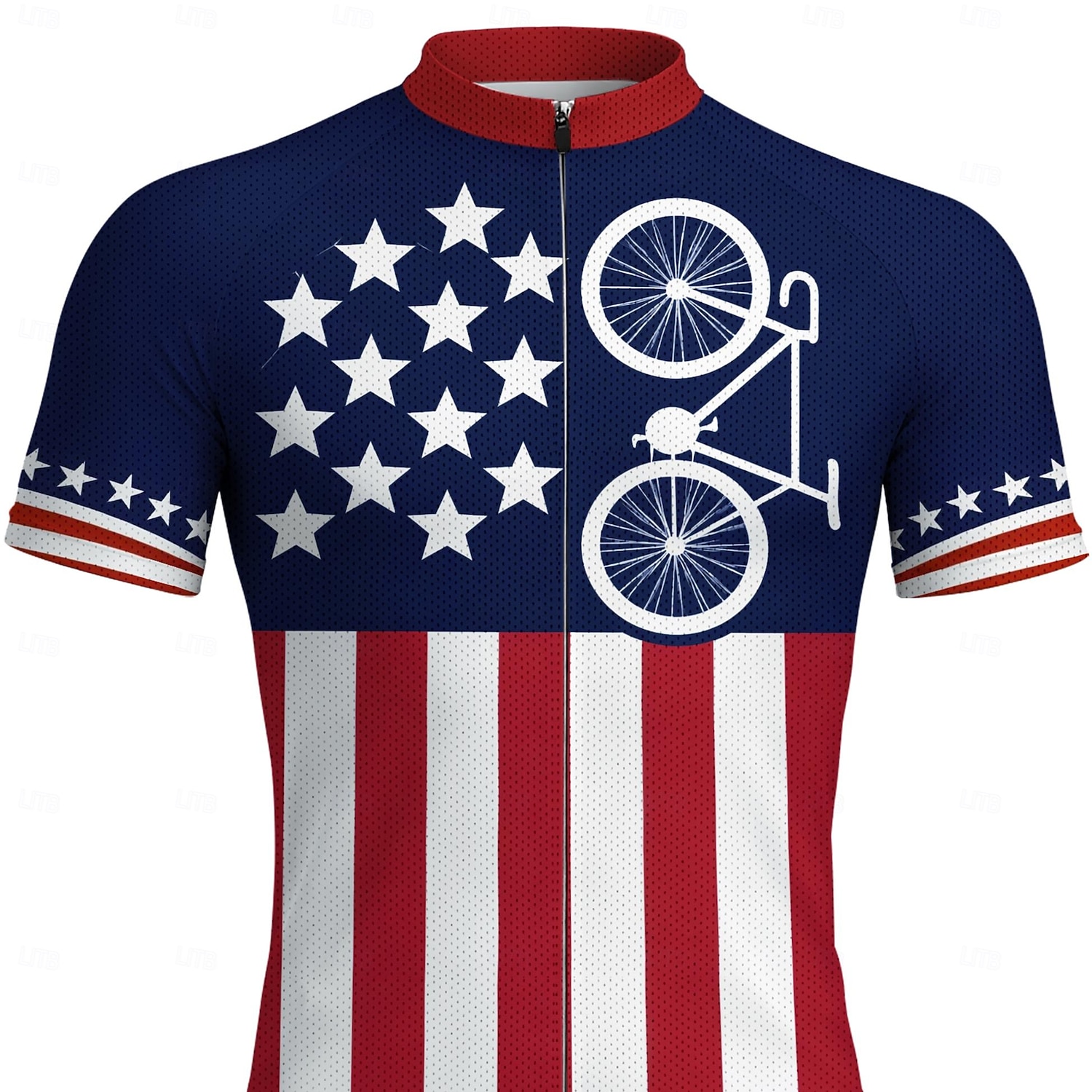 Amerika's 250e verjaardag Independence Day Heren Wielrenshirt Downhill Jersey Amerikaanse Amerikaanse vlag Korte mouw Fietsen Shirt T-shirt met 3 achterzakken UV-bestendig Snel Drogend Met zakken 2026 - $30.99 –P3