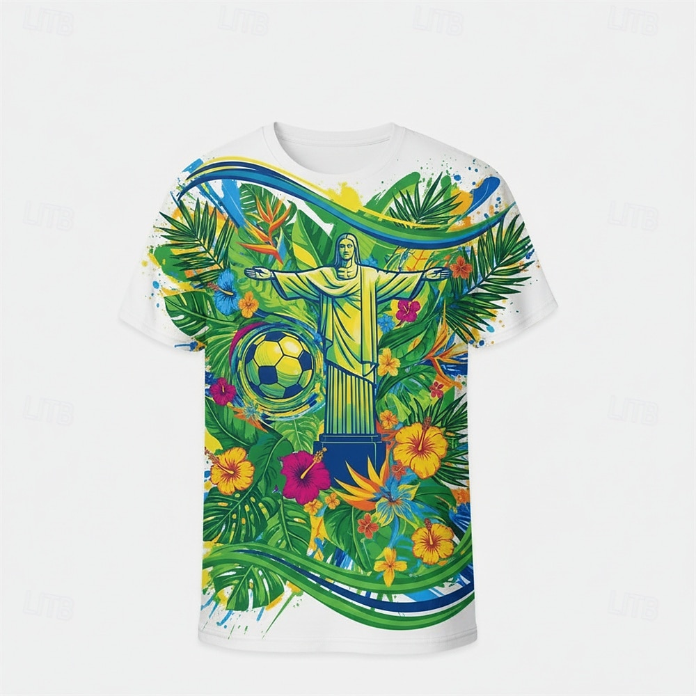 Fotbal Mondial Îmbrăcăminte sportivă Tricou grafic Fotbal Inspirat de Brazilia Patriotic Tricou Grafică pentru Bărbați Adulți Imprimare 3D pentru Petrecere Sport exterior 2026 - $18.99 –P2