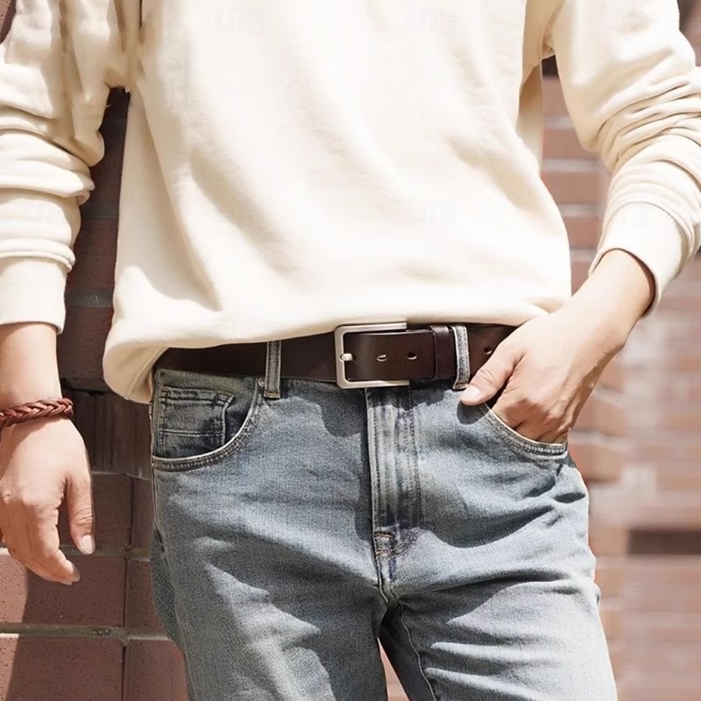 Homme Ceinture Boucle automatique Cuir Chrome Streetwear Contemporain Classique Loisir Couleur Unie Noir Marron Quotidien Affaires Formel Ceinture Taille de 2026 ? $16.49 –P4