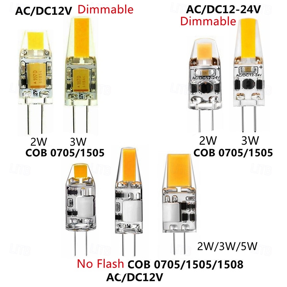10pcs G4 LED Dimmable No flash Bulb AC/DC 12V /12-24V 2w 3w 1505 COB LED Light Replace Traditional of Halogen Bulb for Spotlight Chandelier 2026 - $35.99 –P1