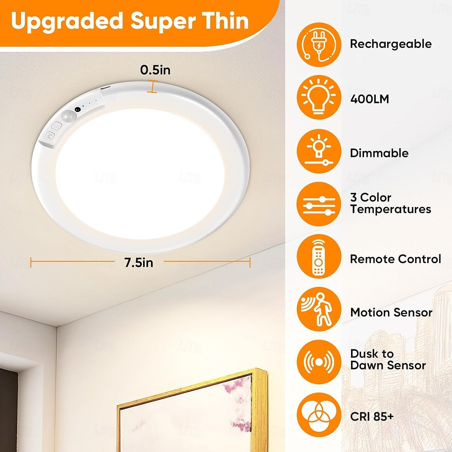 Rechargeable Motion Sensor Ceiling Light with Remote - Magnetic Wireless Ceiling Light Battery Powered for Closet Shower Stairs Shed Hallway ect 2026 - $44.99 –P5