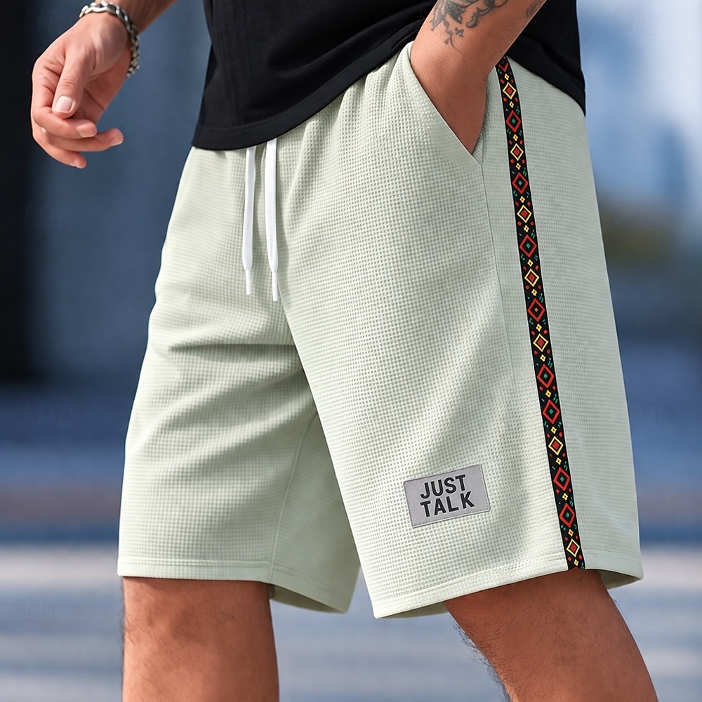 Voor heren Geometrisch Etnisch Wafel korte broek Sweat short Casual korte broek Medium Taille Mode-casual Vakantie Hardlopen Training Met Textuur Elastische tailleband met trekkoord Shorts met zakken 2026 - $22.99 –P2